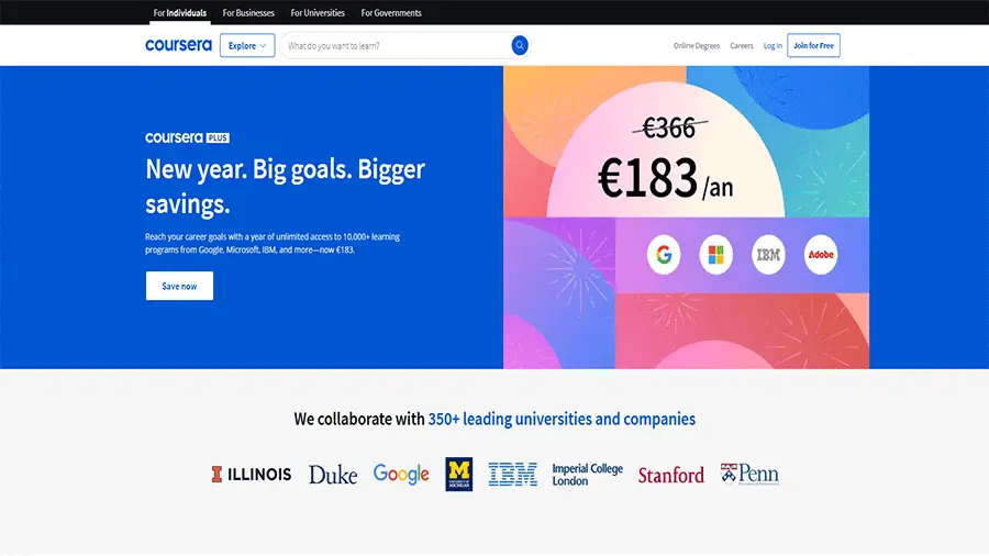 أفضل الكورسات المجانية